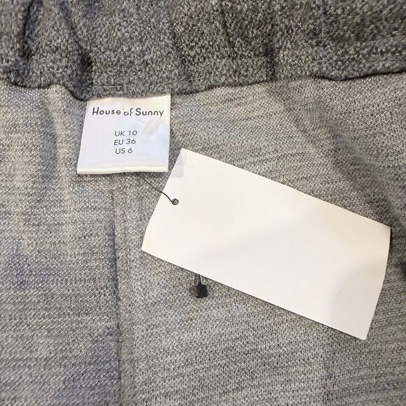 House of Sunny Zip Detail Bardot Sweat Dress Off The Shoulder Stretch Size 6 - Picture 9 of 12